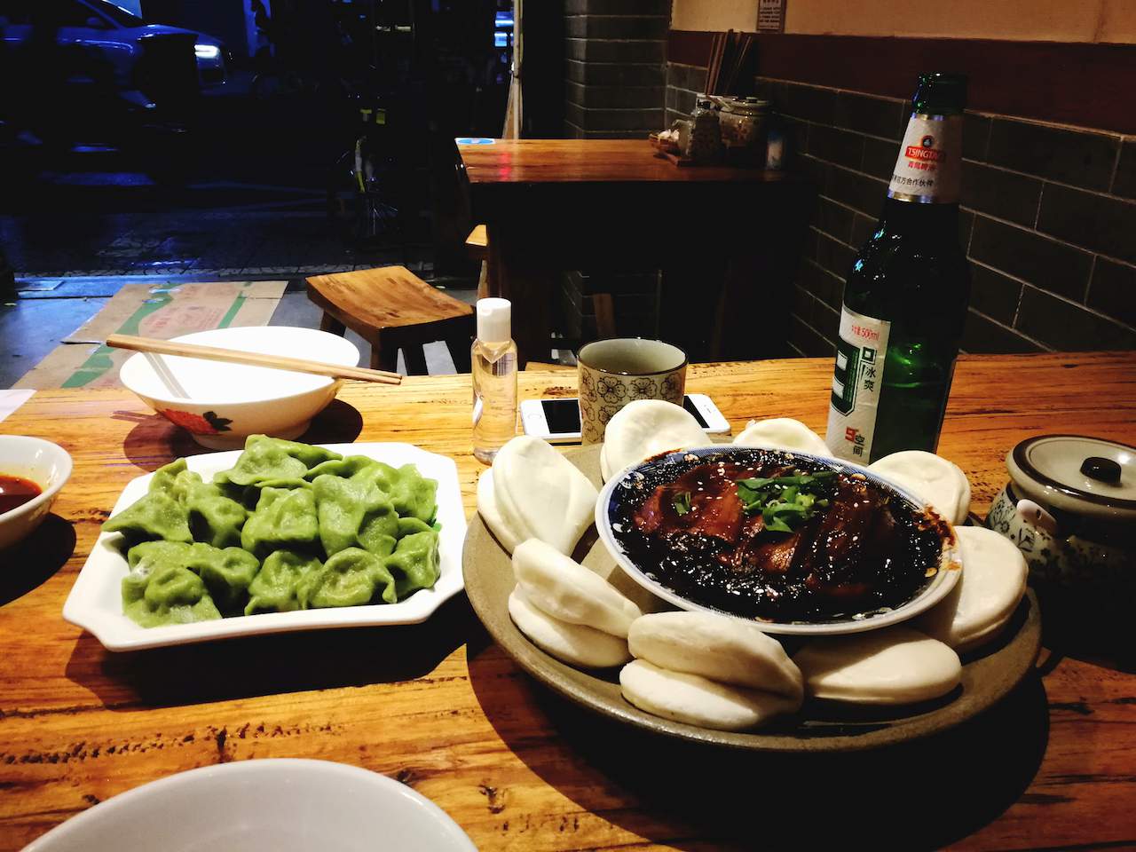 spinach-dumplings-and-pork-belly Spinach dumplings and pork belly in Xi'an