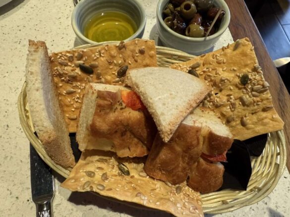 Homemade bread Basket of home made bread at Bellazul